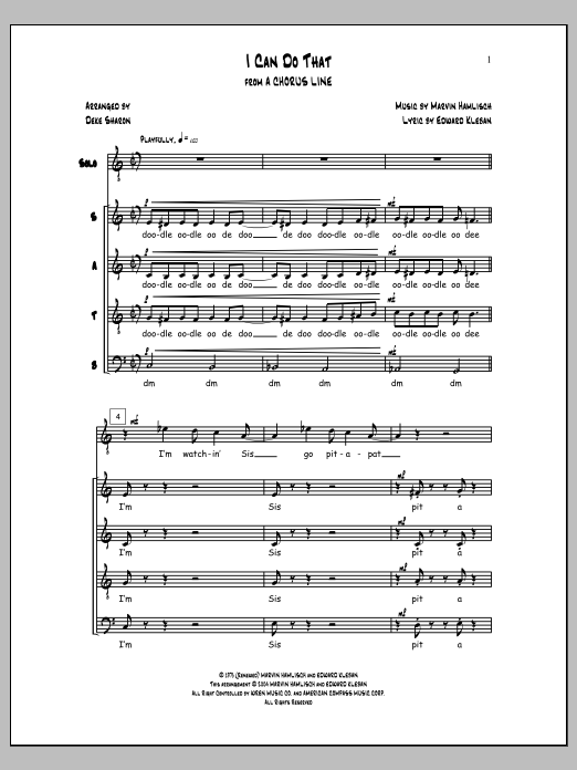 Learn to play Deke Sharon I Can Do That sheet music for SATB Choir in minutes. Price: 3.9900$ Deke Sharon I Can Do That sheet music notes and chords arranged for SATB Choir
