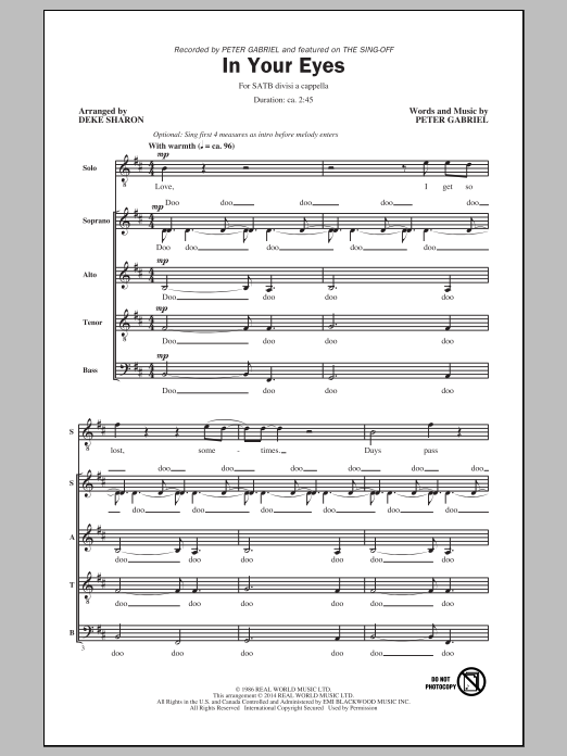 Deke Sharon In Your Eyes sheet music notes and chords. Download Printable PDF.