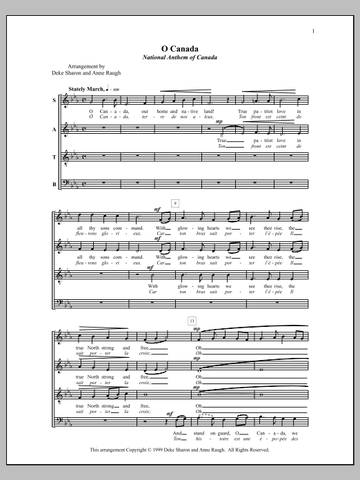 Deke Sharon O Canada sheet music notes and chords. Download Printable PDF.