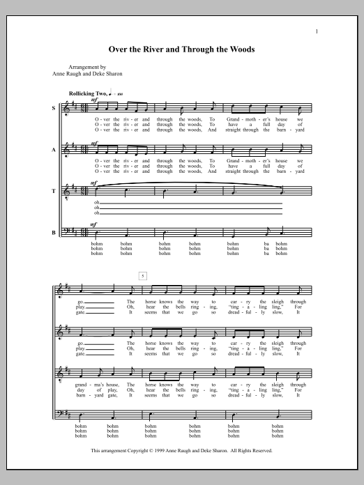 Learn to play Deke Sharon Over the River and Through the Woods sheet music for SATB Choir in minutes. Price: 3.9900$ Deke Sharon Over the River and Through the Woods sheet music notes and chords arranged for SATB Choir