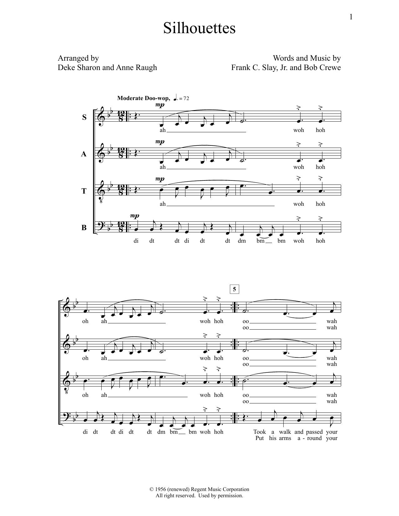 Deke Sharon Silhouettes sheet music notes and chords. Download Printable PDF.