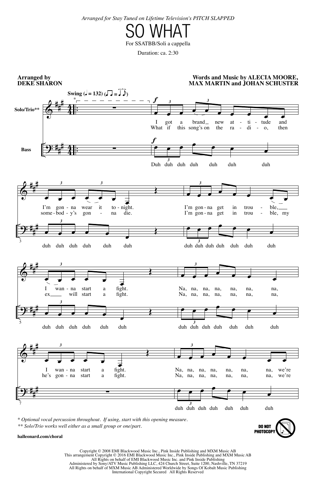 Deke Sharon So What sheet music notes and chords. Download Printable PDF.