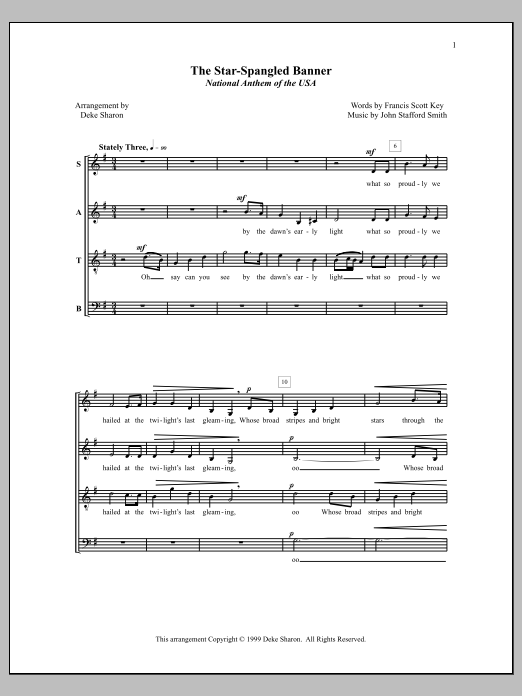 Deke Sharon The Star-Spangled Banner sheet music notes and chords. Download Printable PDF.