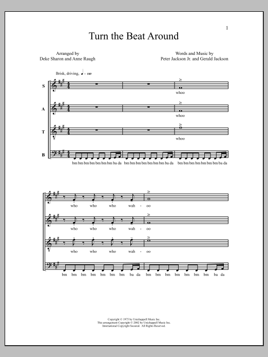 Learn to play Deke Sharon Turn The Beat Around sheet music for SATB Choir in minutes. Price: 3.9900$ Deke Sharon Turn The Beat Around sheet music notes and chords arranged for SATB Choir