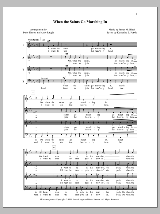 Learn to play Deke Sharon When the Saints Go Marching In sheet music for Choir in minutes. Deke Sharon When the Saints Go Marching In sheet music notes and chords. Download Printable PDF.