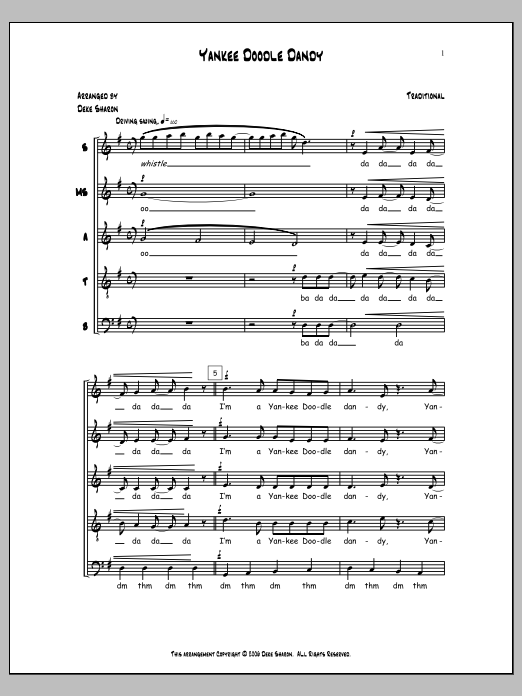 Deke Sharon Yankee Doodle sheet music notes and chords. Download Printable PDF.