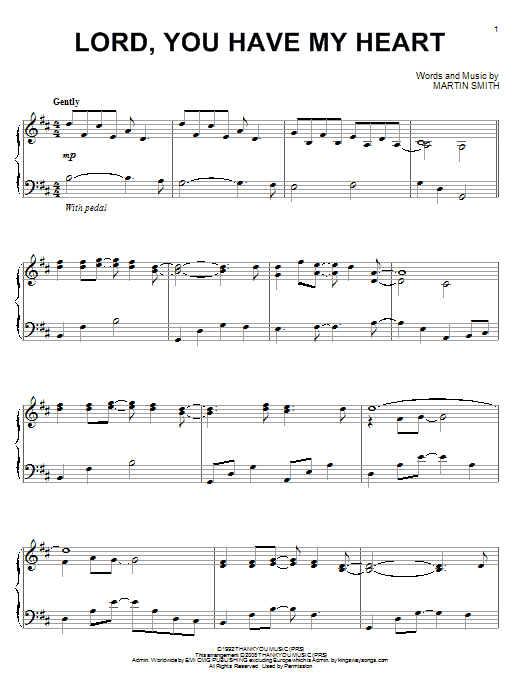 Learn to play Delirious? Lord, You Have My Heart sheet music for Easy Piano in minutes. Price: 6.9900$ Delirious? Lord, You Have My Heart sheet music notes and chords arranged for Easy Piano