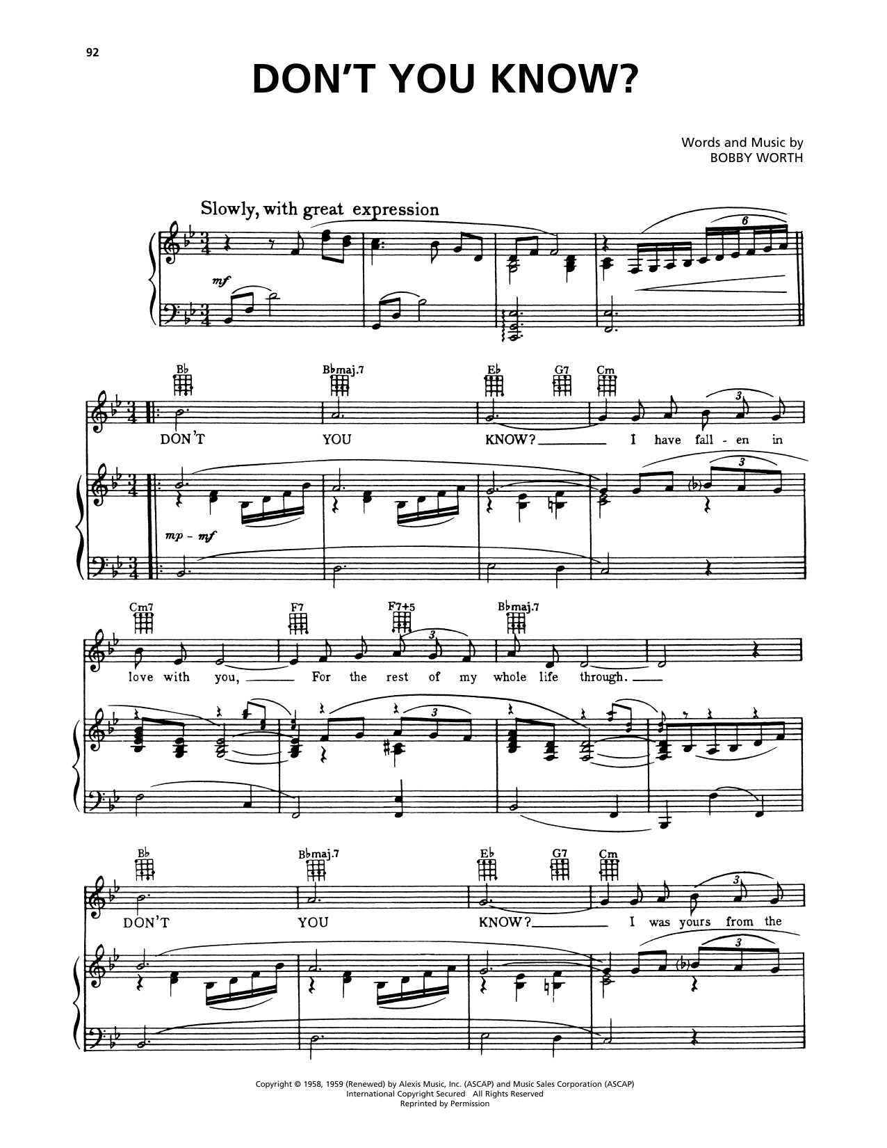 Learn to play Della Reese Don't You Know? (from A Bronx Tale) sheet music for Piano, Vocal & Guitar Chords (Right-Hand Melody) in minutes. Price: 7.8900$ Della Reese Don't You Know? (from A Bronx Tale) sheet music notes and chords arranged for Piano, Vocal & Guitar Chords (Right-Hand Melody)