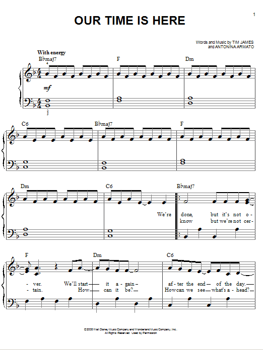 Demi Lovato Our Time Is Here sheet music notes and chords. Download Printable PDF.