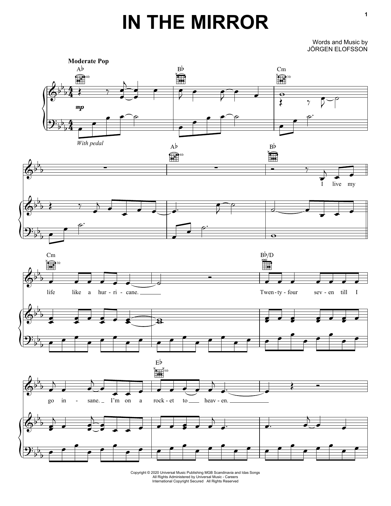 Learn to play Demi Lovato In The Mirror (from Eurovision Song Contest: The Story of Fire Saga) sheet music for Piano, Vocal & Guitar (Right-Hand Melody) in minutes. Demi Lovato In The Mirror (from Eurovision Song Contest: The Story of Fire Saga) sheet music notes and chords. Download Printable PDF.