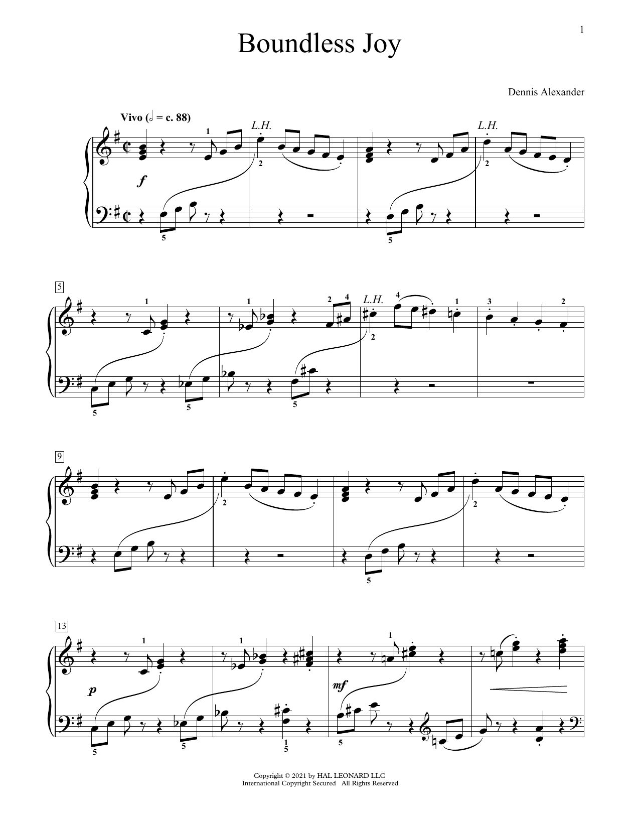 Dennis Alexander Boundless Joy sheet music notes and chords. Download Printable PDF.