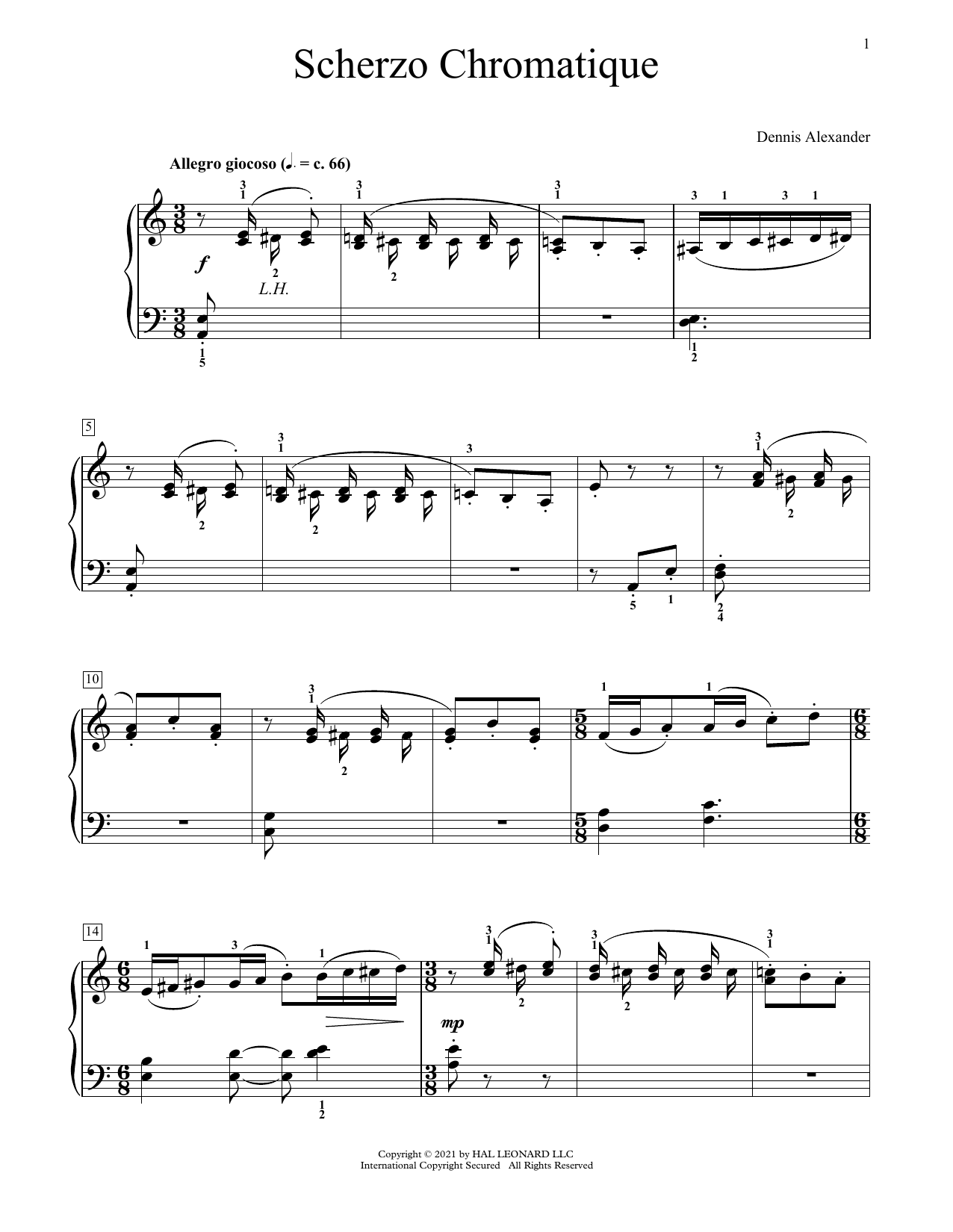 Dennis Alexander Scherzo Chromatique sheet music notes and chords. Download Printable PDF.