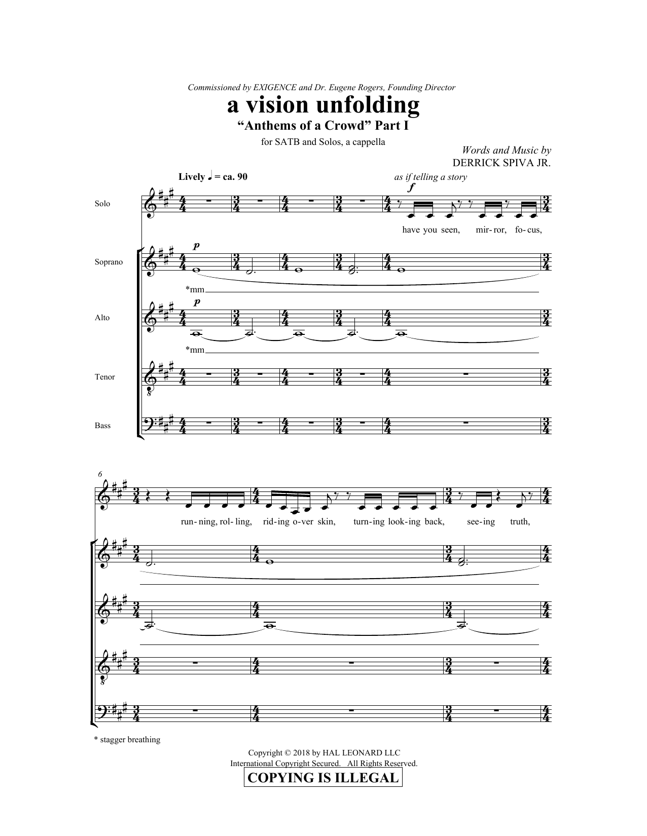 Derrick Spiva Vision Unfolding sheet music notes and chords. Download Printable PDF.