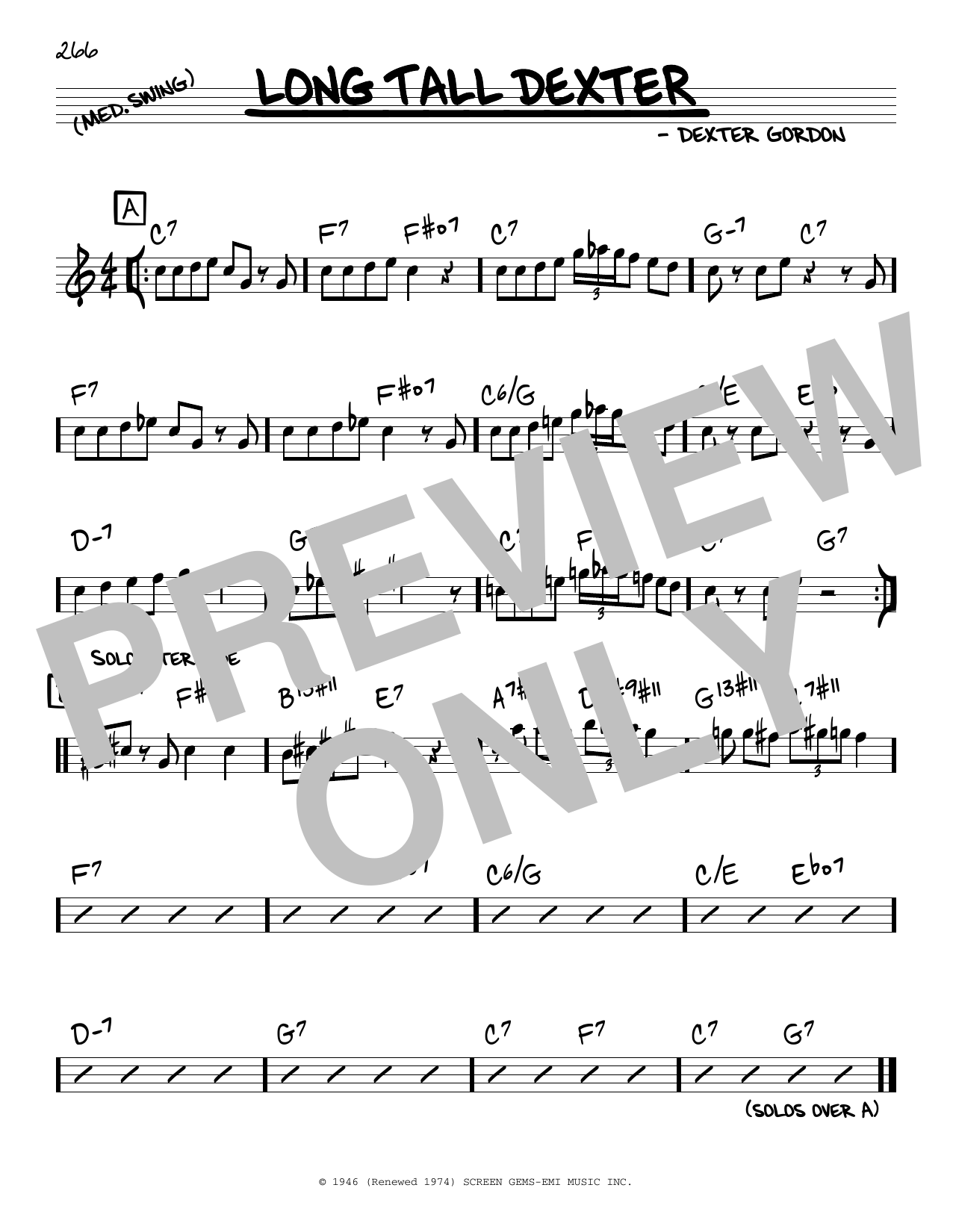 Learn to play Dexter Gordon Long Tall Dexter sheet music for Real Book – Melody & Chords in minutes. Dexter Gordon Long Tall Dexter sheet music notes and chords. Download Printable PDF.