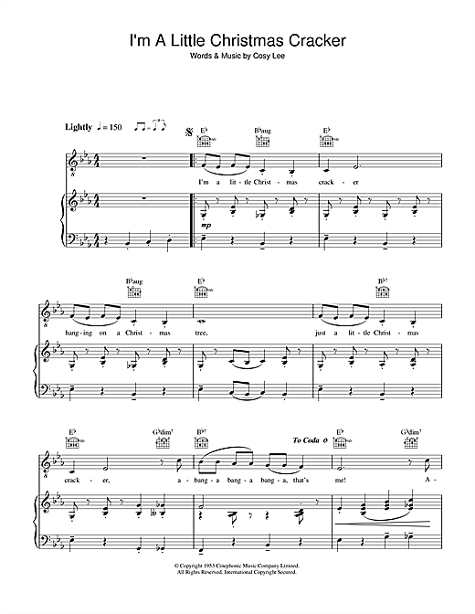 Learn to play Diana Decker I'm A Little Christmas Cracker sheet music for Piano, Vocal & Guitar in minutes. Diana Decker I'm A Little Christmas Cracker sheet music notes and chords. Download Printable PDF.