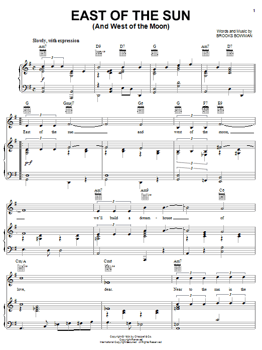 Diana Krall East Of The Sun (And West Of The Moon) sheet music notes and chords. Download Printable PDF.