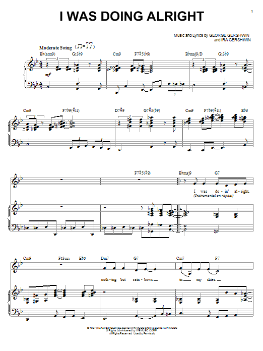 Diana Krall I Was Doing All Right sheet music notes and chords. Download Printable PDF.