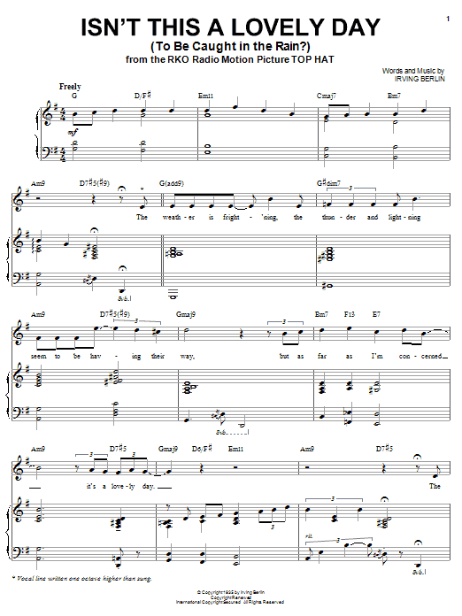 Learn to play Diana Krall Isn't This A Lovely Day (To Be Caught In The Rain?) sheet music for Piano & Vocal in minutes. Diana Krall Isn't This A Lovely Day (To Be Caught In The Rain?) sheet music notes and chords. Download Printable PDF.