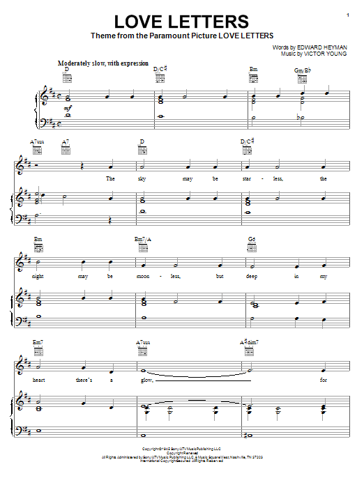 Diana Krall Love Letters sheet music notes and chords. Download Printable PDF.