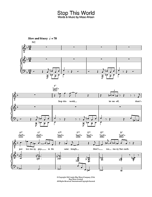 Learn to play Diana Krall Stop This World sheet music for Piano, Vocal & Guitar in minutes. Diana Krall Stop This World sheet music notes and chords. Download Printable PDF.