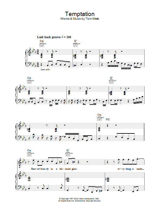 Diana Krall Temptation sheet music notes and chords. Download Printable PDF.