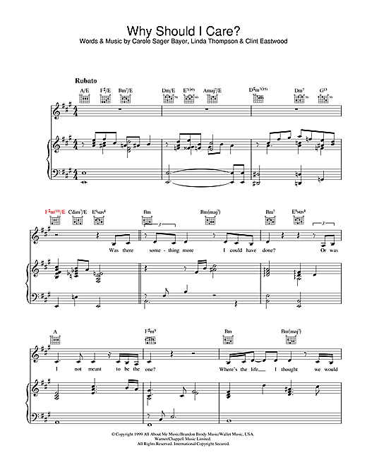 Learn to play Diana Krall Why Should I Care sheet music for Piano, Vocal & Guitar in minutes. Diana Krall Why Should I Care sheet music notes and chords. Download Printable PDF.