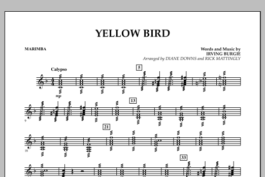 Diane Downs Yellow Bird Marimba Sheet Music Pdf Notes Chords Standards Score Concert Band Download Printable Sku 330995
