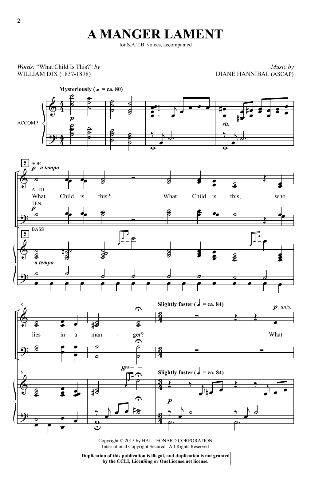 Diane Hannibal A Manger Lament sheet music notes and chords. Download Printable PDF.