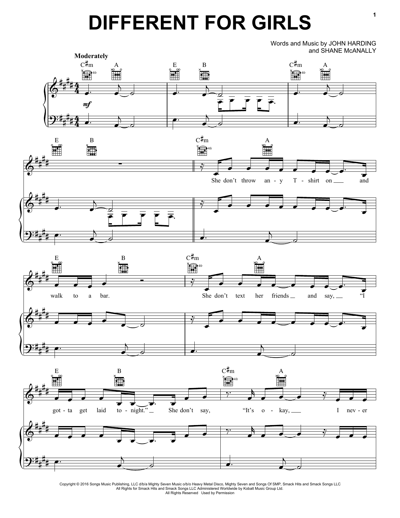 Dierks Bentley Feat Elle King Different For Girls Sheet Music Pdf Notes Chords Pop Score Piano Vocal Guitar Right Hand Melody Download Printable Sku 1737