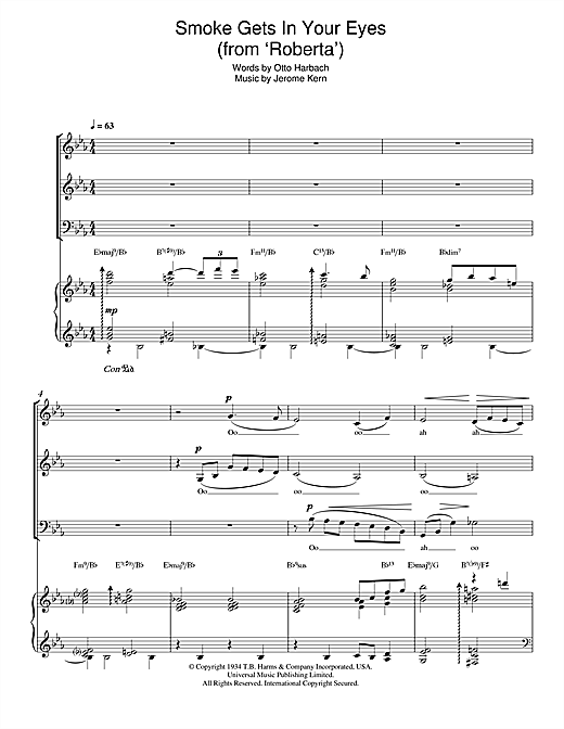 Dinah Washington Smoke Gets In Your Eyes (from 'Roberta') sheet music notes and chords. Download Printable PDF.
