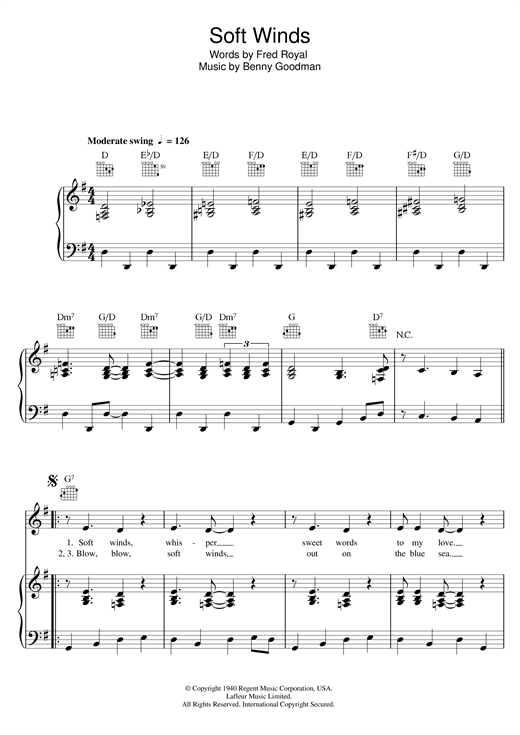 Dinah Washington Soft Winds sheet music notes and chords. Download Printable PDF.