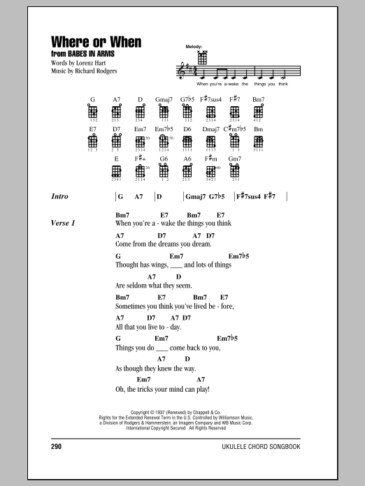 Download Dion And The Belmonts Where Or When Sheet Music And Pdf Chords 2 Page Ukulele Chords 