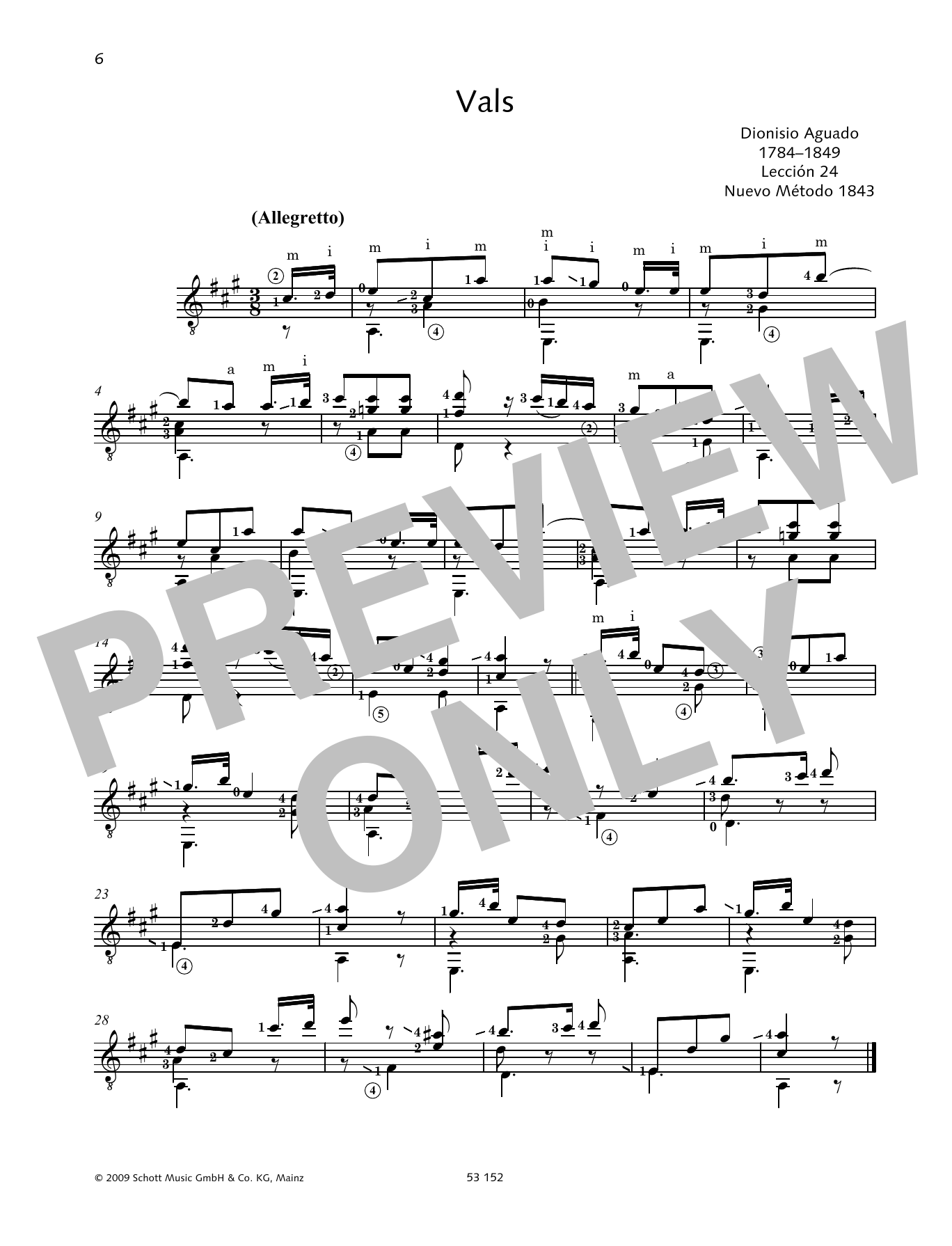 Dionisio Aguado Vals sheet music notes and chords. Download Printable PDF.