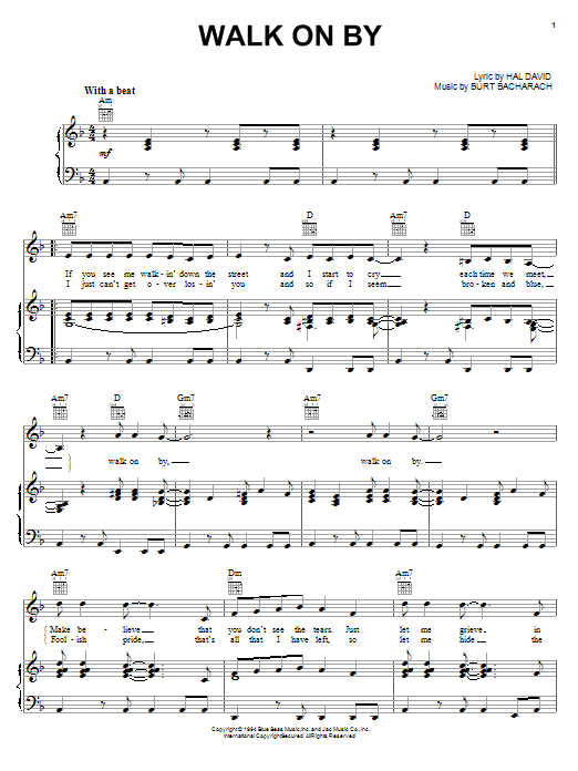 Learn to play Dionne Warwick Walk On By sheet music for Piano Chords/Lyrics in minutes. Dionne Warwick Walk On By sheet music notes and chords. Download Printable PDF.