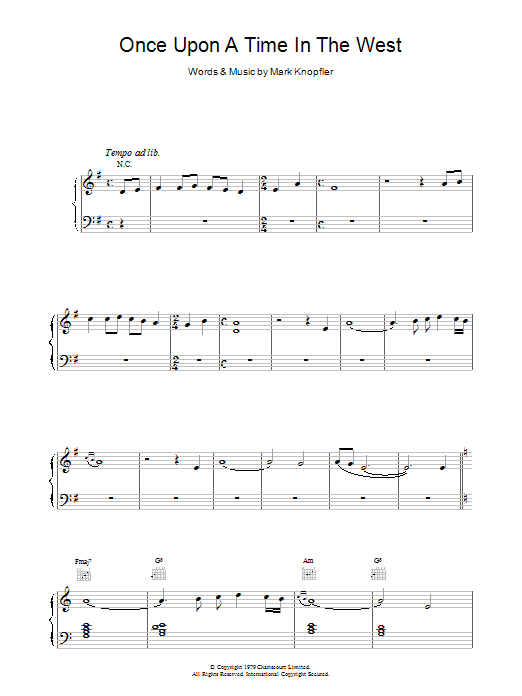 Dire Straits Once Upon A Time In The West sheet music notes and chords - Download Printable PDF and start playing in minutes.