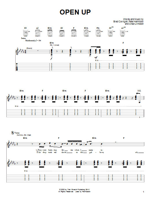 Dispatch Open Up sheet music notes and chords. Download Printable PDF.