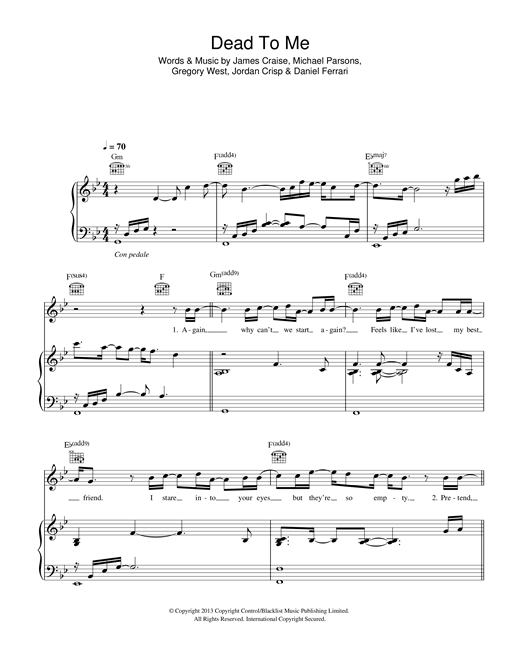 District 3 Dead To Me sheet music notes and chords. Download Printable PDF.