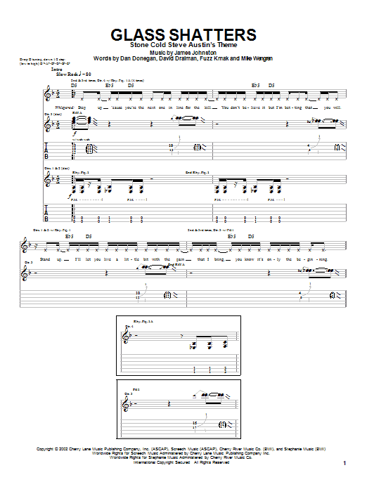 Disturbed Glass Shatters sheet music notes and chords. Download Printable PDF.