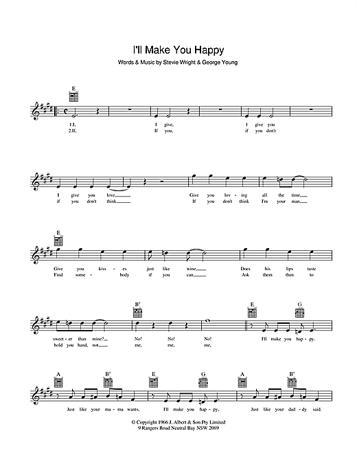 Divinyls I'll Make You Happy sheet music notes and chords arranged for Lead Sheet / Fake Book