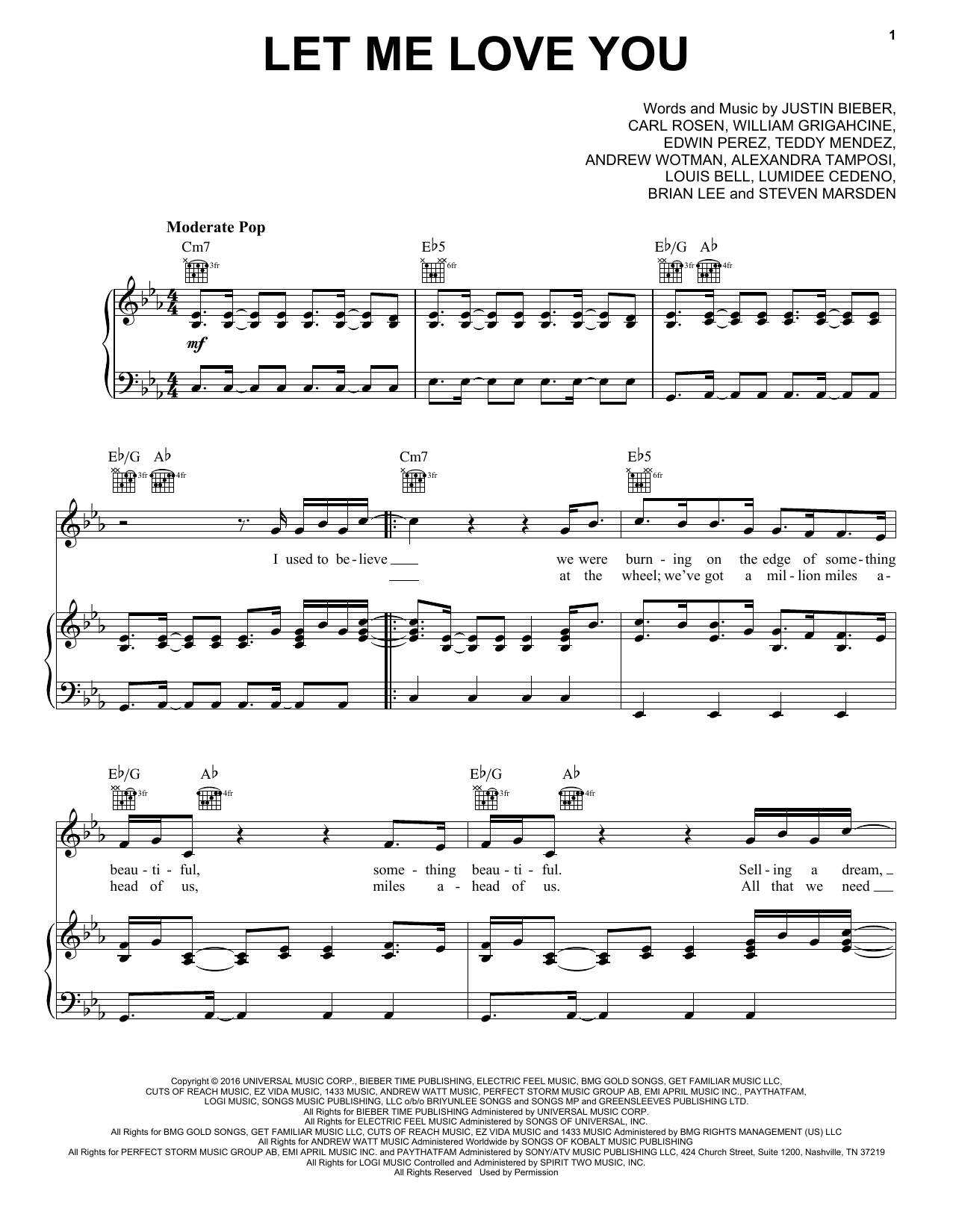 Dj Snake Featuring Justin Bieber Let Me Love You Sheet Music Pdf Notes Chords Pop Score Piano Vocal Guitar Right Hand Melody Download Printable Sku 173560