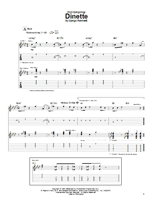 Learn to play Django Reinhardt Dinette sheet music for Guitar Tab in minutes. Price: 7.7900$ Django Reinhardt Dinette sheet music notes and chords. Download Printable PDF.