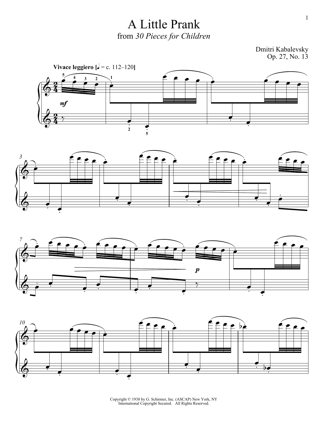 Richard Walters A Little Prank sheet music notes and chords. Download Printable PDF.