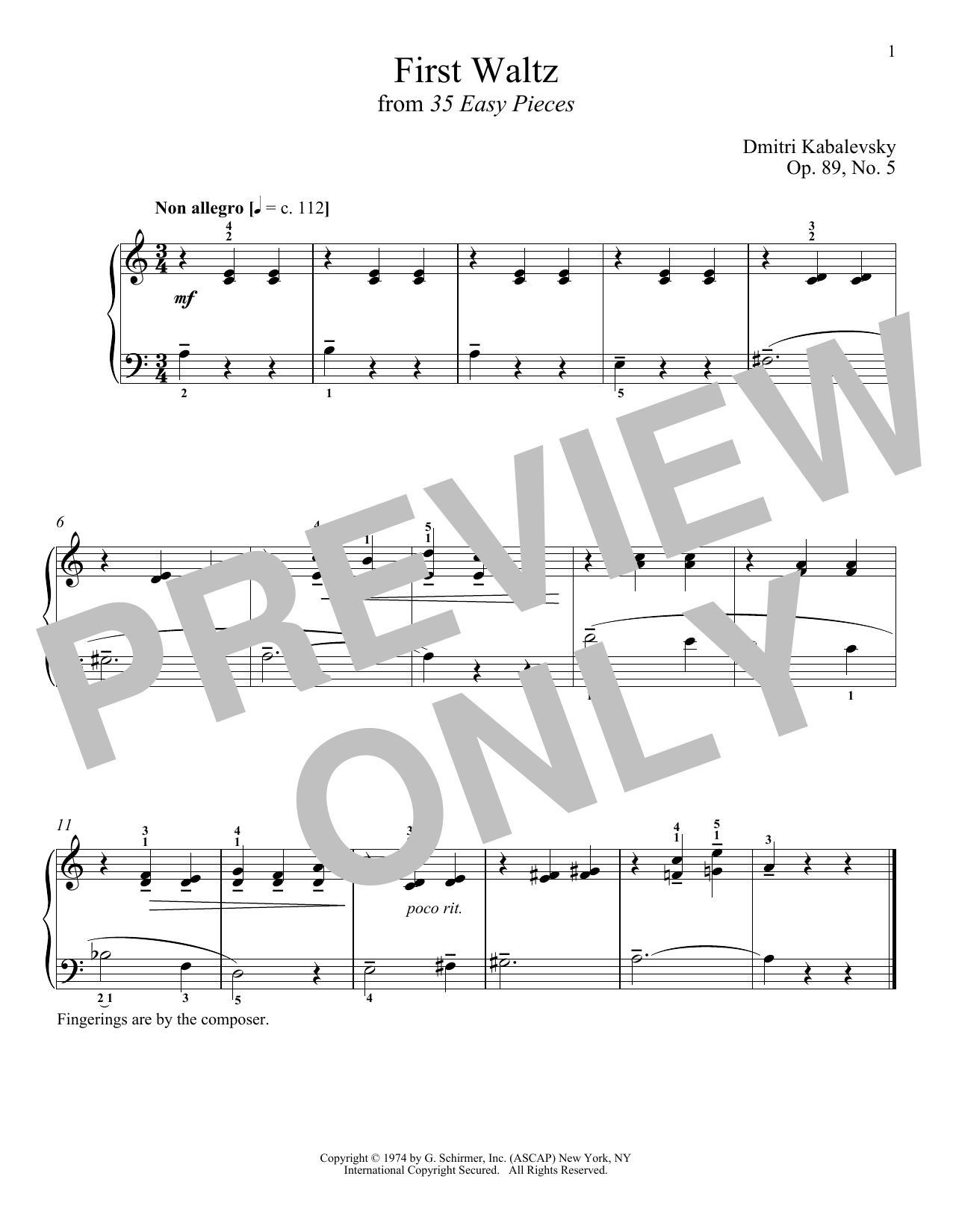 Learn to play Dmitri Kabalevsky First Waltz sheet music for Piano Solo in minutes. Price: 6.9900$ Dmitri Kabalevsky First Waltz sheet music notes and chords arranged for Piano Solo