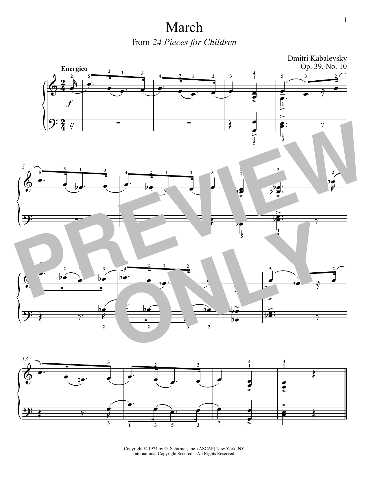 Dmitri Kabalevsky March sheet music notes and chords. Download Printable PDF.