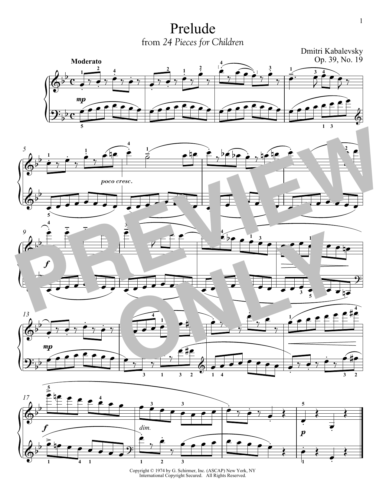 Kabalevsky Piano Concerto no 1 Sheets