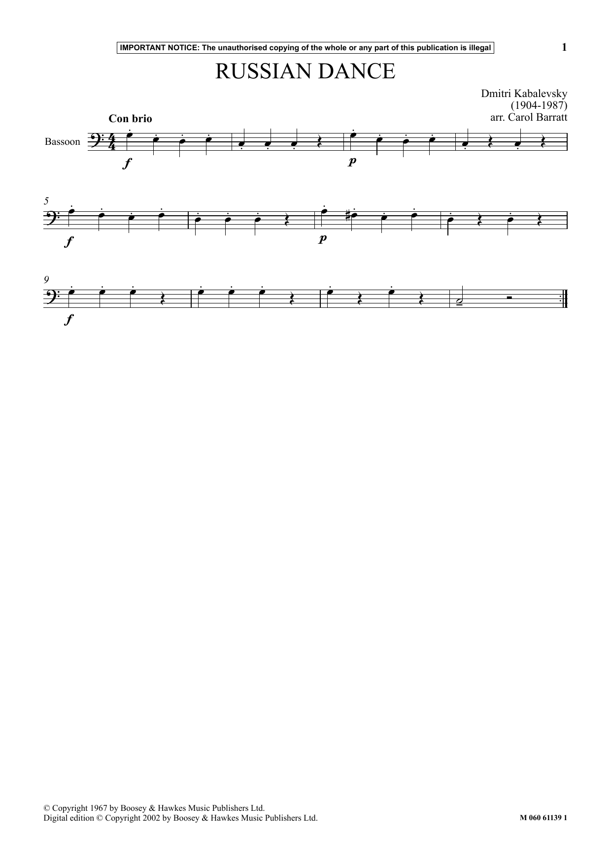 Dmitri Kabalevsky Russian Dance sheet music notes and chords. Download Printable PDF.