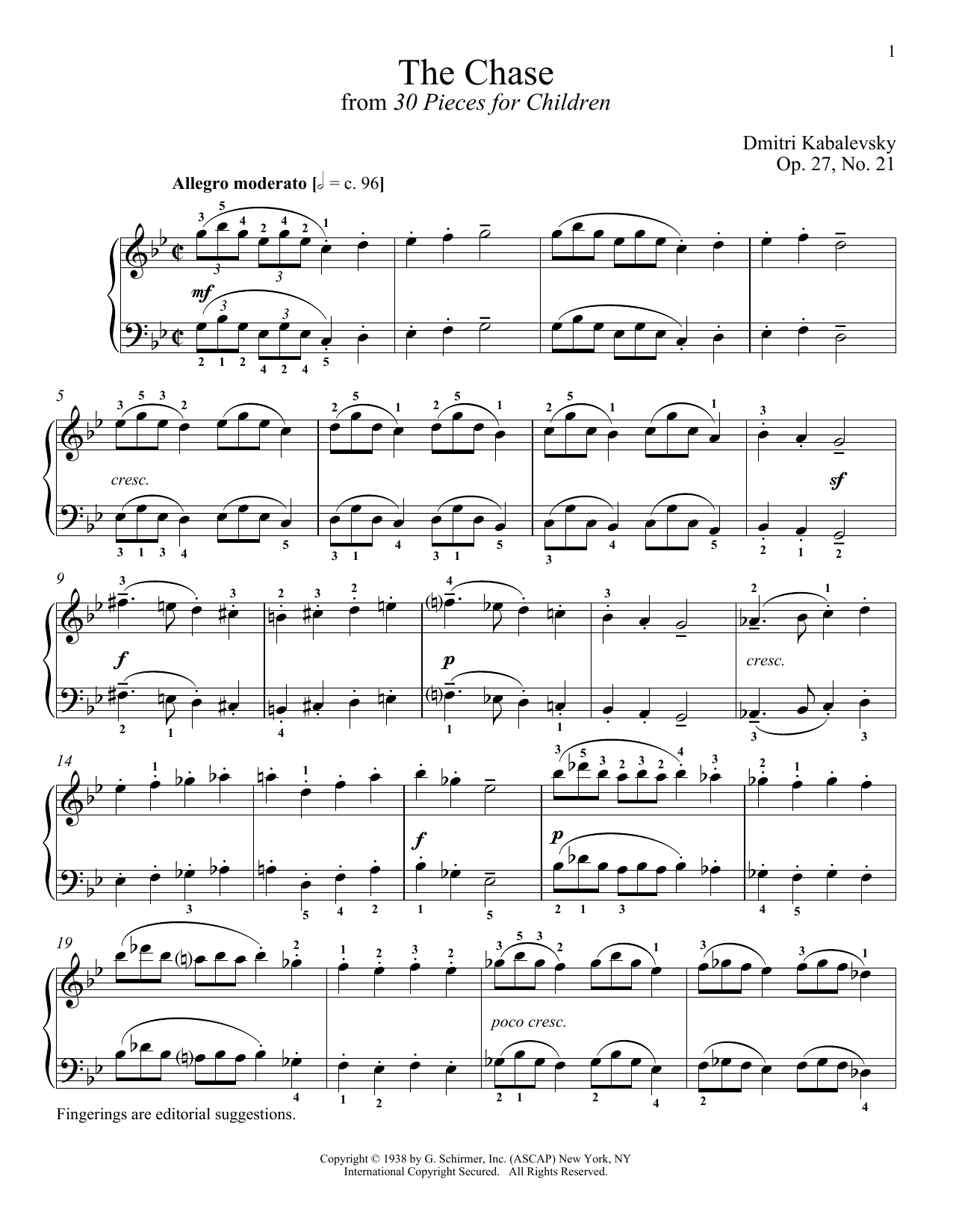 Learn to play Dmitri Kabalevsky The Chase sheet music for Piano Solo in minutes. Dmitri Kabalevsky The Chase sheet music notes and chords. Download Printable PDF.