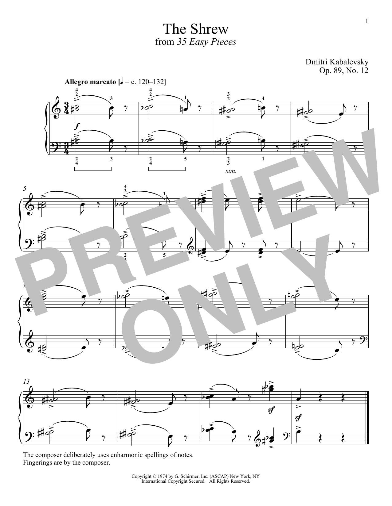 Learn to play Dmitri Kabalevsky The Shrew, Op. 89, No. 12 sheet music for Piano Solo in minutes. Price: 6.9900$ Dmitri Kabalevsky The Shrew, Op. 89, No. 12 sheet music notes and chords arranged for Piano Solo