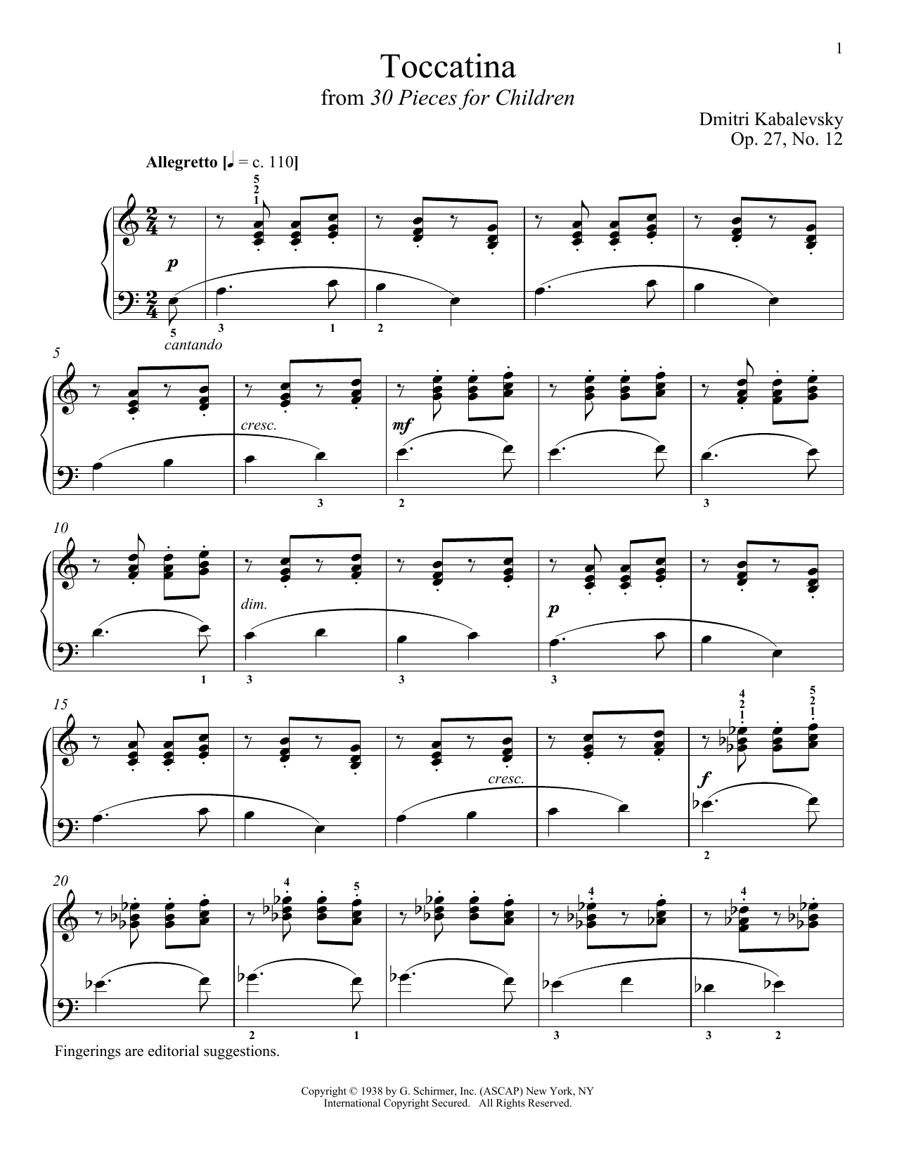 Learn to play Dmitri Kabalevsky Toccatina sheet music for Piano Solo in minutes. Dmitri Kabalevsky Toccatina sheet music notes and chords