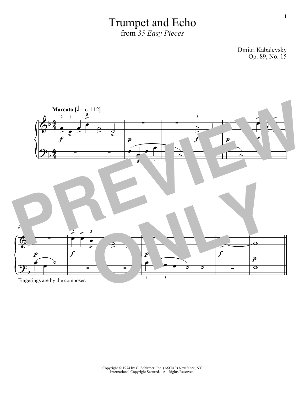 Learn to play Dmitri Kabalevsky Trumpet And Echo, Op. 89, No. 15 sheet music for Piano Solo in minutes. Dmitri Kabalevsky Trumpet And Echo, Op. 89, No. 15 sheet music notes and chords